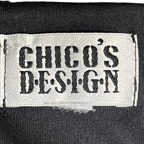 Vintage Chico’s Black and White V-Neck Top Art Deco Abstract - Picture 10 of 12